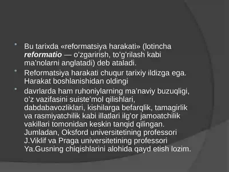 Reformatsiyaning Yevropa ga yayilishi 4