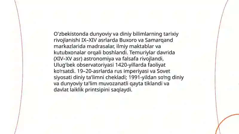 Dunyoviy va diniy bilimlar 4
