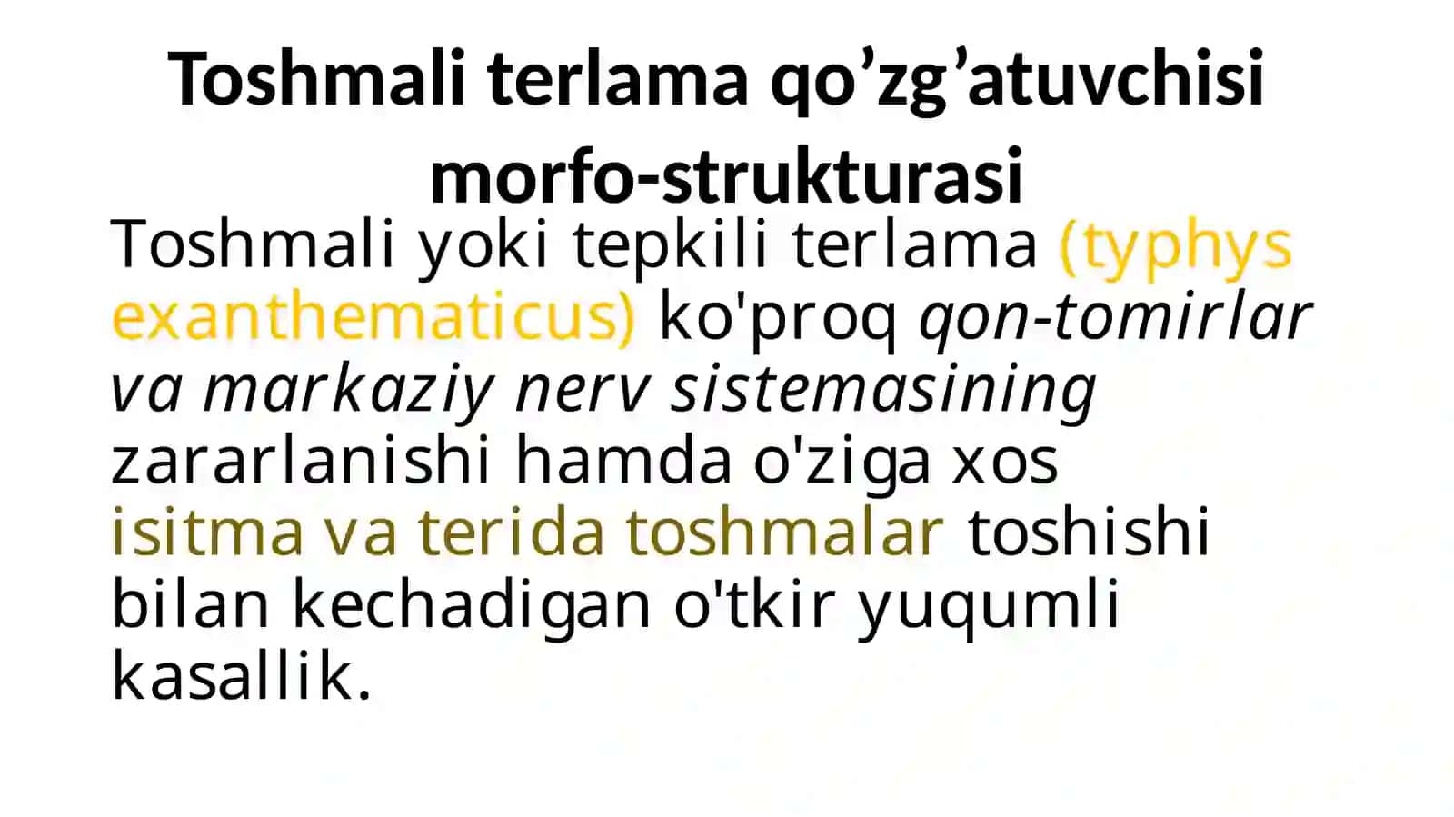 TOSHMALI TERLAMA(tif) KASALLIGINI QO’ZG’ATUVCHISI MORFOLOGIYASI, STRUKTURASI, TARQALGANLIGI, PATOGENLIGI, LABORATORIYA DIAGNOSTIKASI HAQIDA TO'LIQ MALUMOT 4