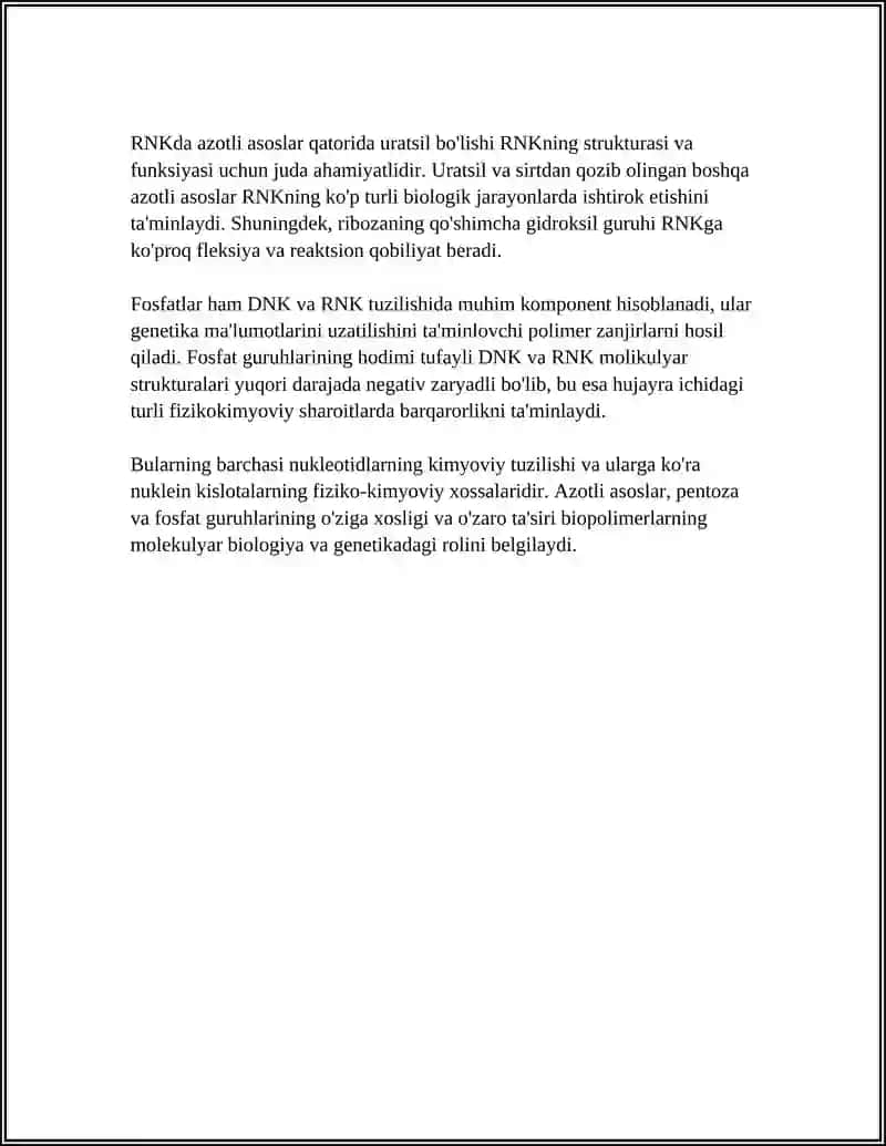 NUKLEIN KISLOTALAR. RNK VA DNK 4