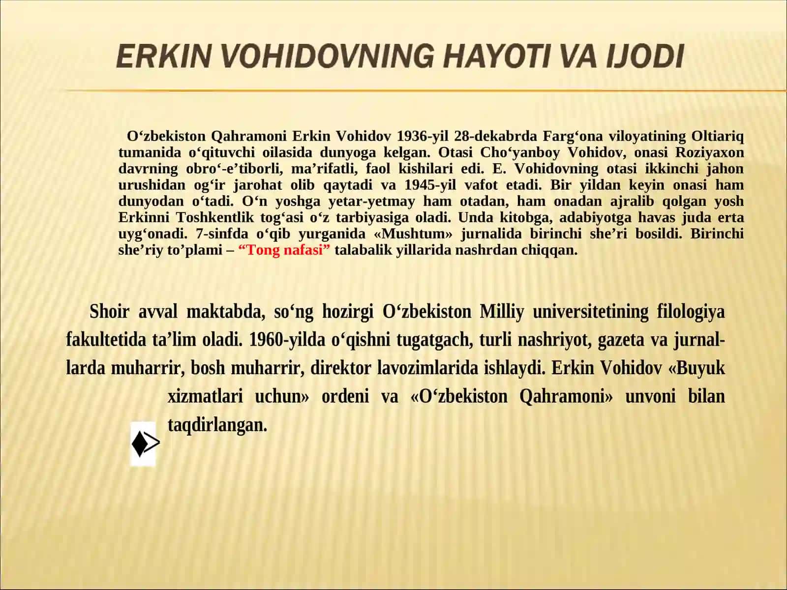ERKIN VOHIDOV HAYOTI VA IJODI 4