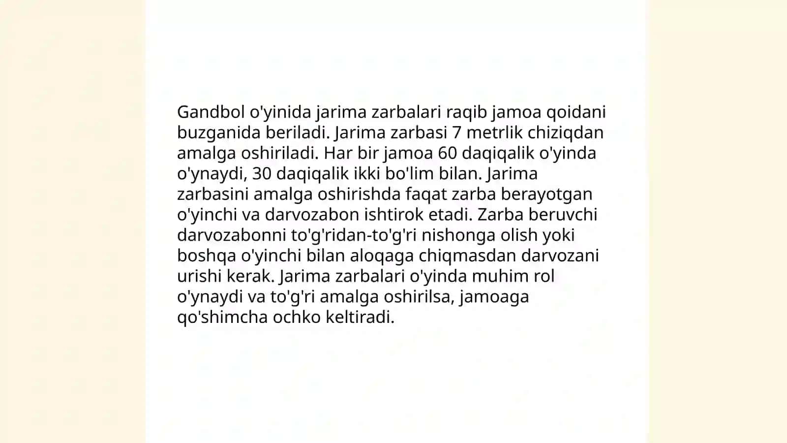 Gandbol òyinida erkin jarima va jarima tòplari 4