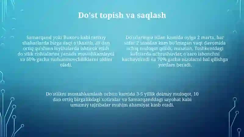 Do'stlikni Qadrlash va Saqlash 4
