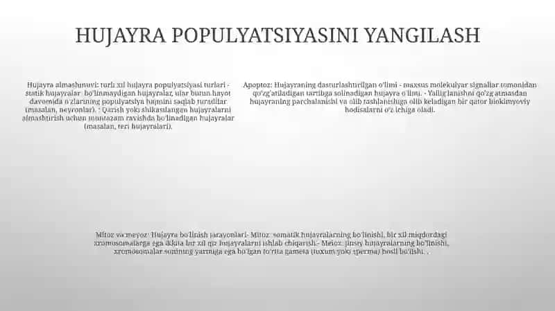 Hujayra Populyatsiyasing Turlari 4