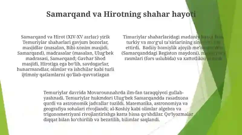 Timuriylar davrida ijtimoiy hayot 4