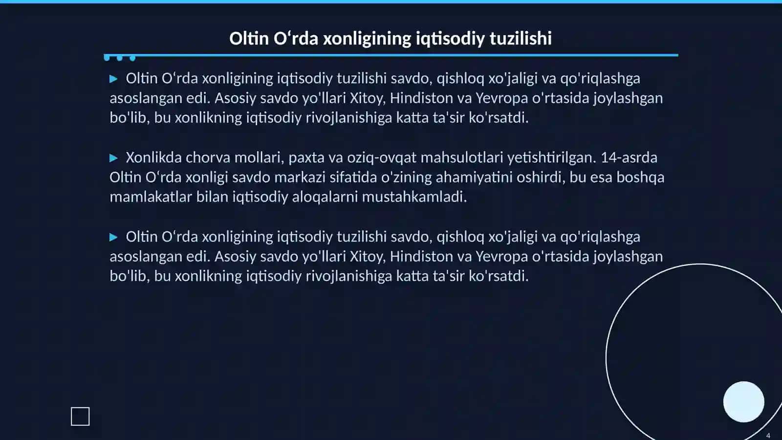 Oltin O‘rda xonligining tashkil topishi 4