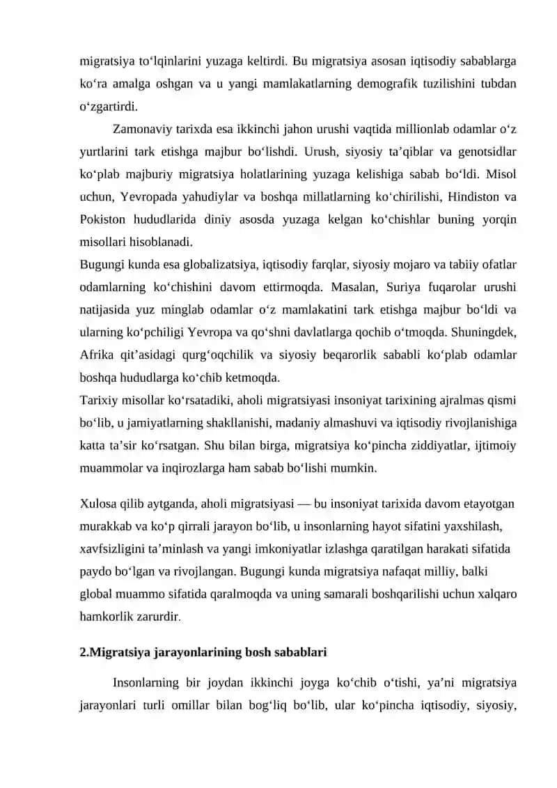 Aholi migratsiyasi va ularning turlar 4