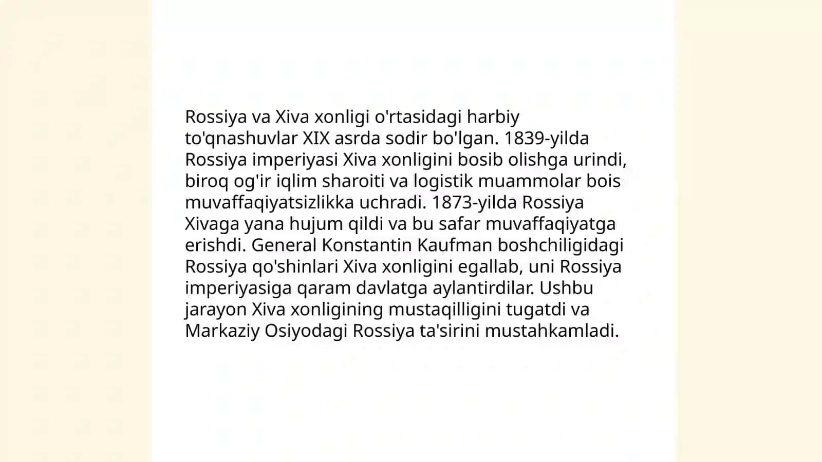 Rossiya imperiyasining Oʻrta Osiyoda harbiy yurishlari 4