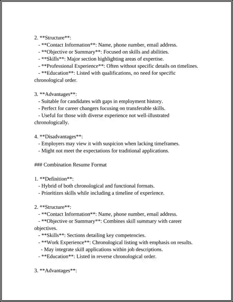 Resume Writing Formats 4