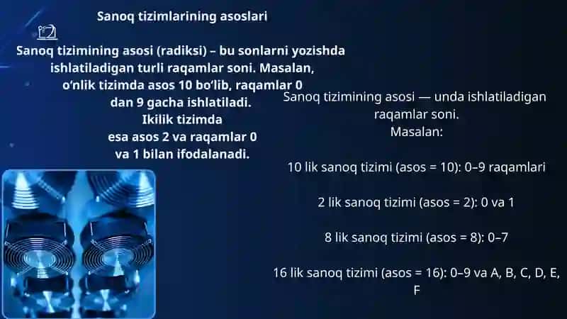 Sanoq tizimi tushunchasi va turlari 4