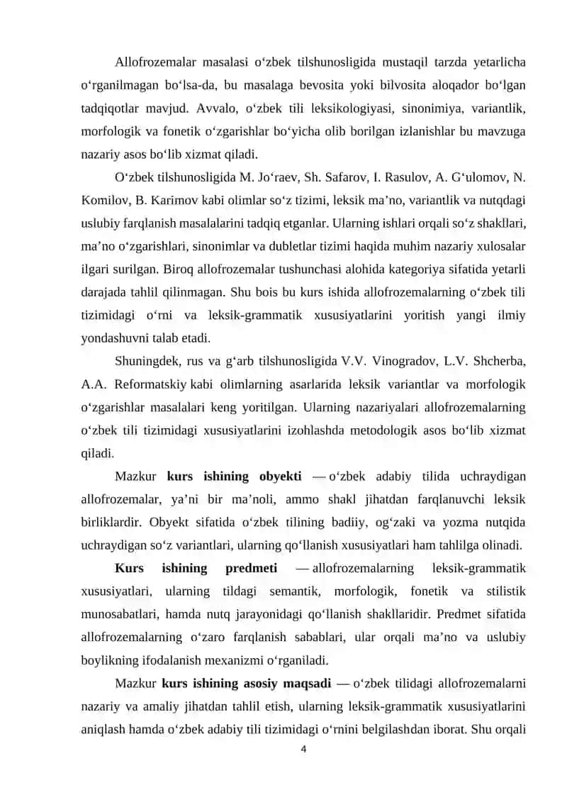 Allofrozemalar va ularning leksik-grammatik xususiyatlari 4
