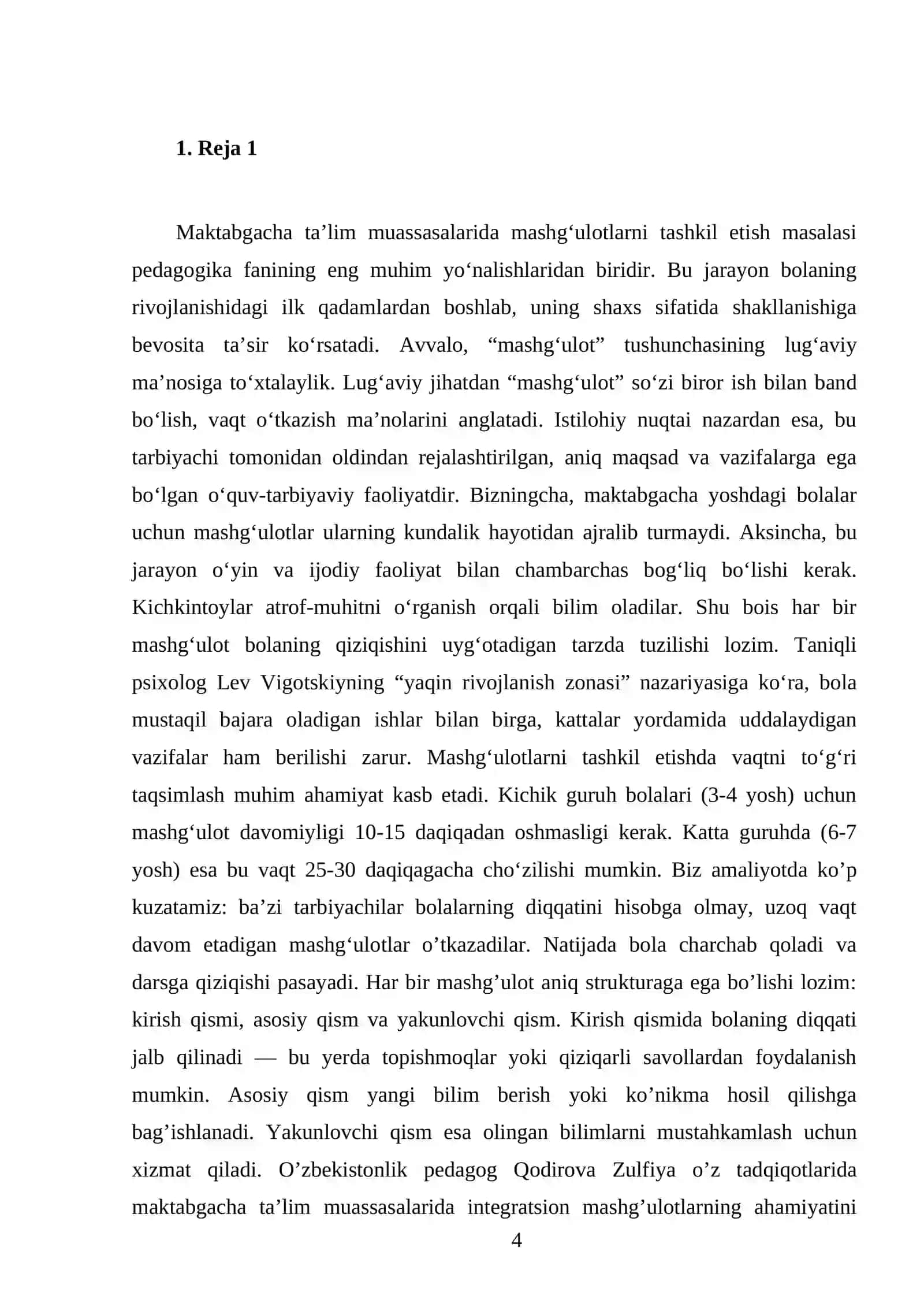 Maktabgacha ta’lim muassasalarida mashgulotlarni tashkil etish 4