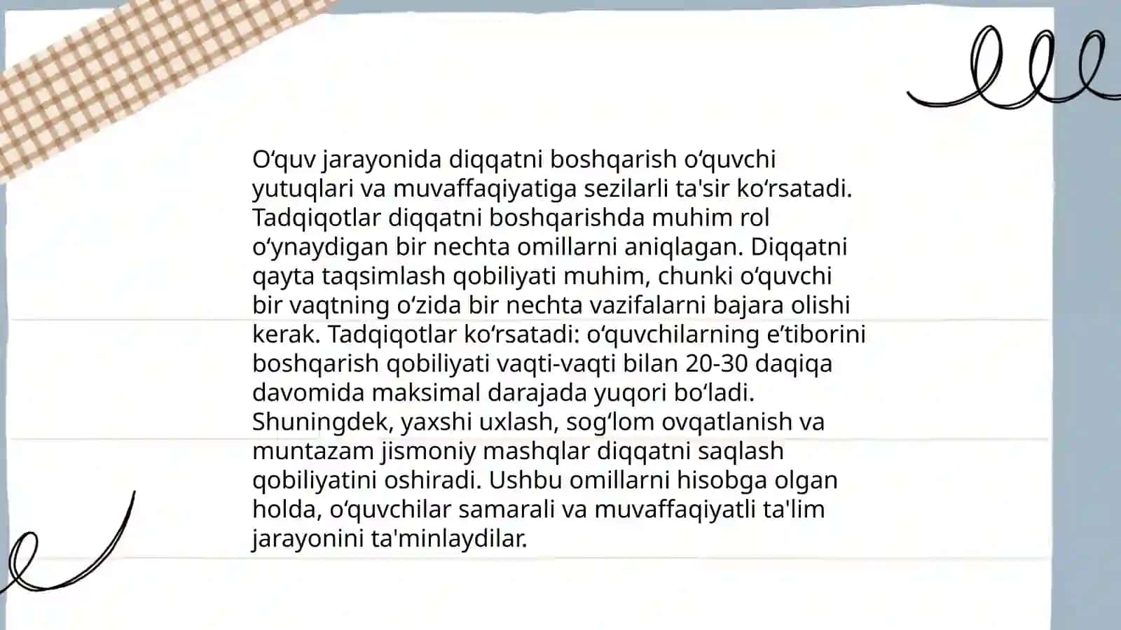 Oʻquv faoliyatining psixologik xususiyati 4