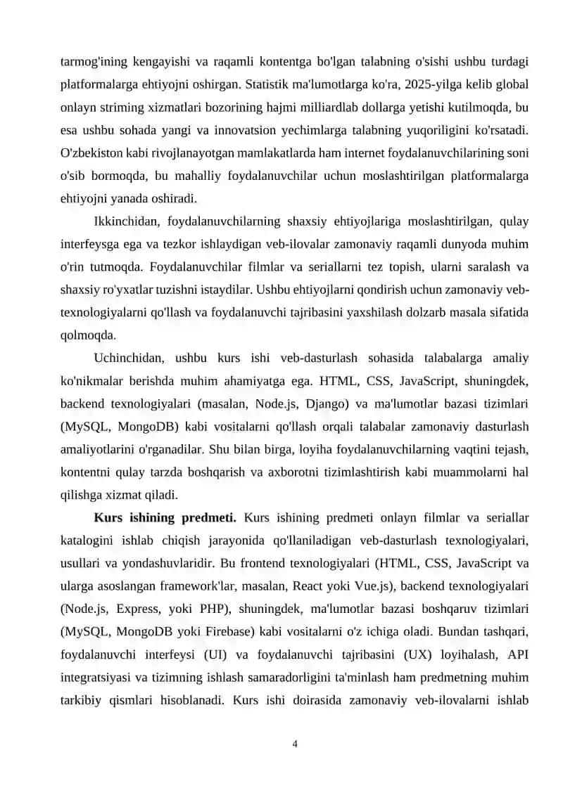 Onlayn filmlar va seriallar katalogi yaratish. 4