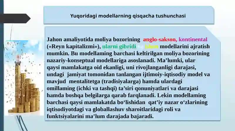 Moliyabozori Indikatorlari va Modellari 4