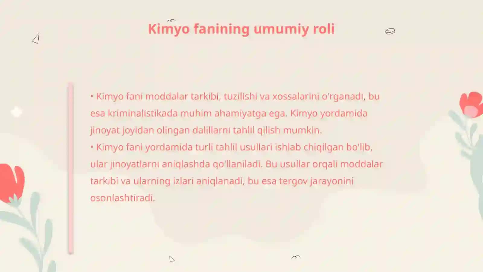 Kriminalistikada kimyoning oʻrni 4