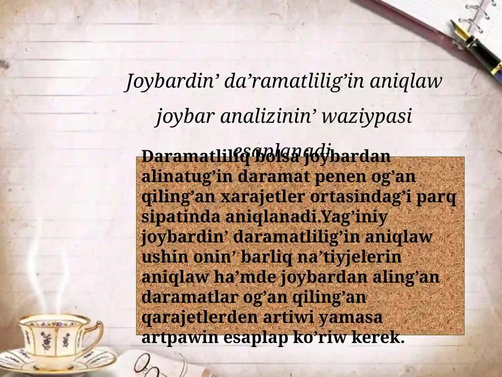 Joybaranalizining ma'nosi 4