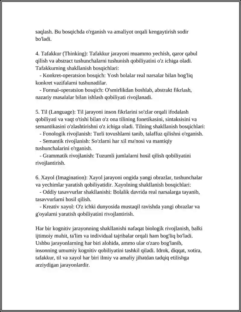 KOGNITIV JARAYONLARNI SHAKLLANISHI 4