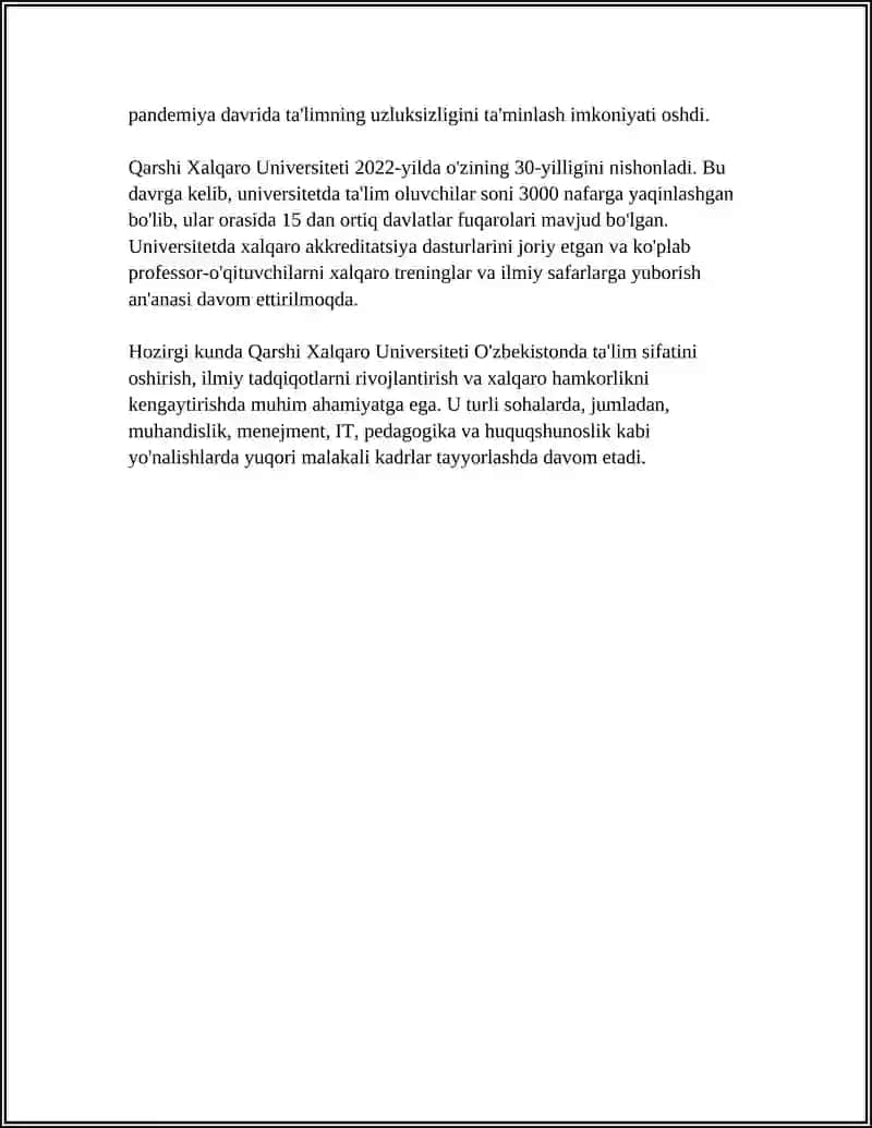 QARSHI XALQARO UNIVERSITETI 4