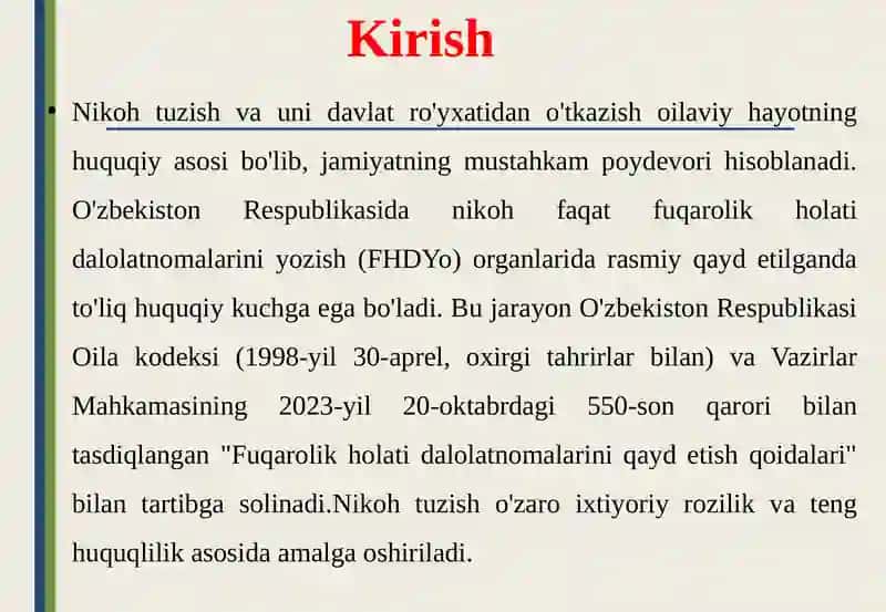 NIKOH TUZISHNI QAYD ETISH 4
