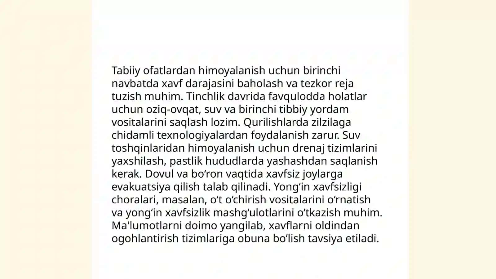 Xavfli vaziyatlarda nima qilish kerak 4