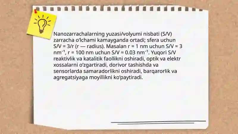 Nanozarrachalar xossalari va uning oʻlchamlari 4