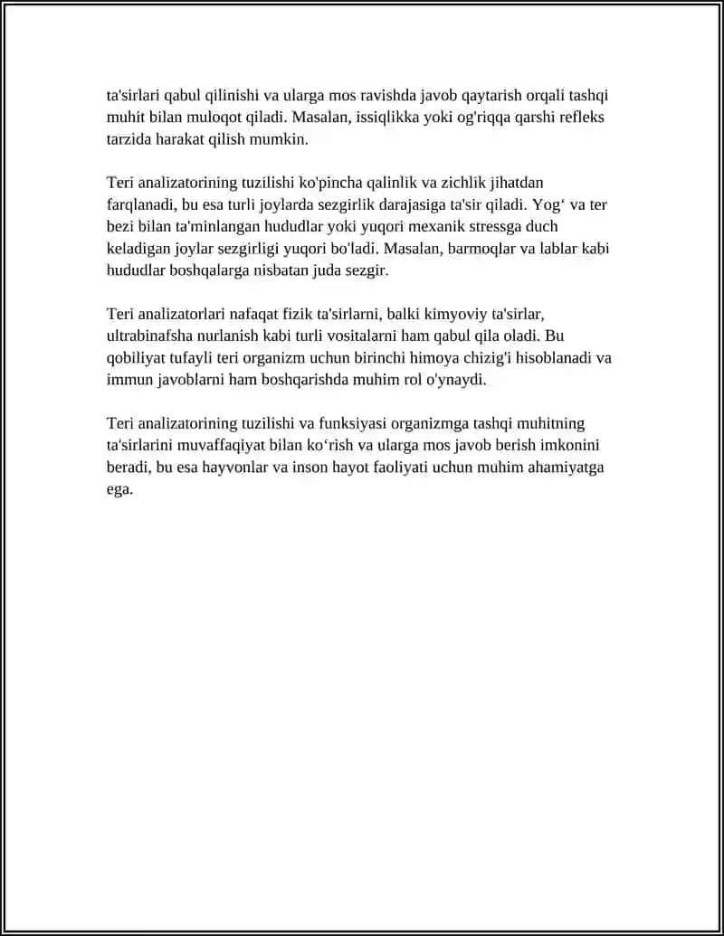 SENSOR RETSEPSIYA.TERI ANALIZATORI LOKOLIZATSIYANI ANIQLASH 4