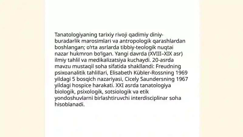 Tanatologiya haqida 4