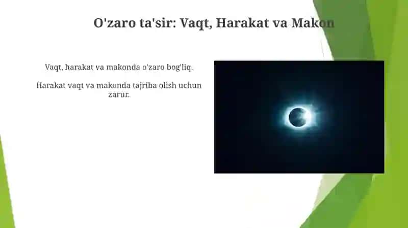 Vaqt harakat va fazoni idrok qilish ESSE 4