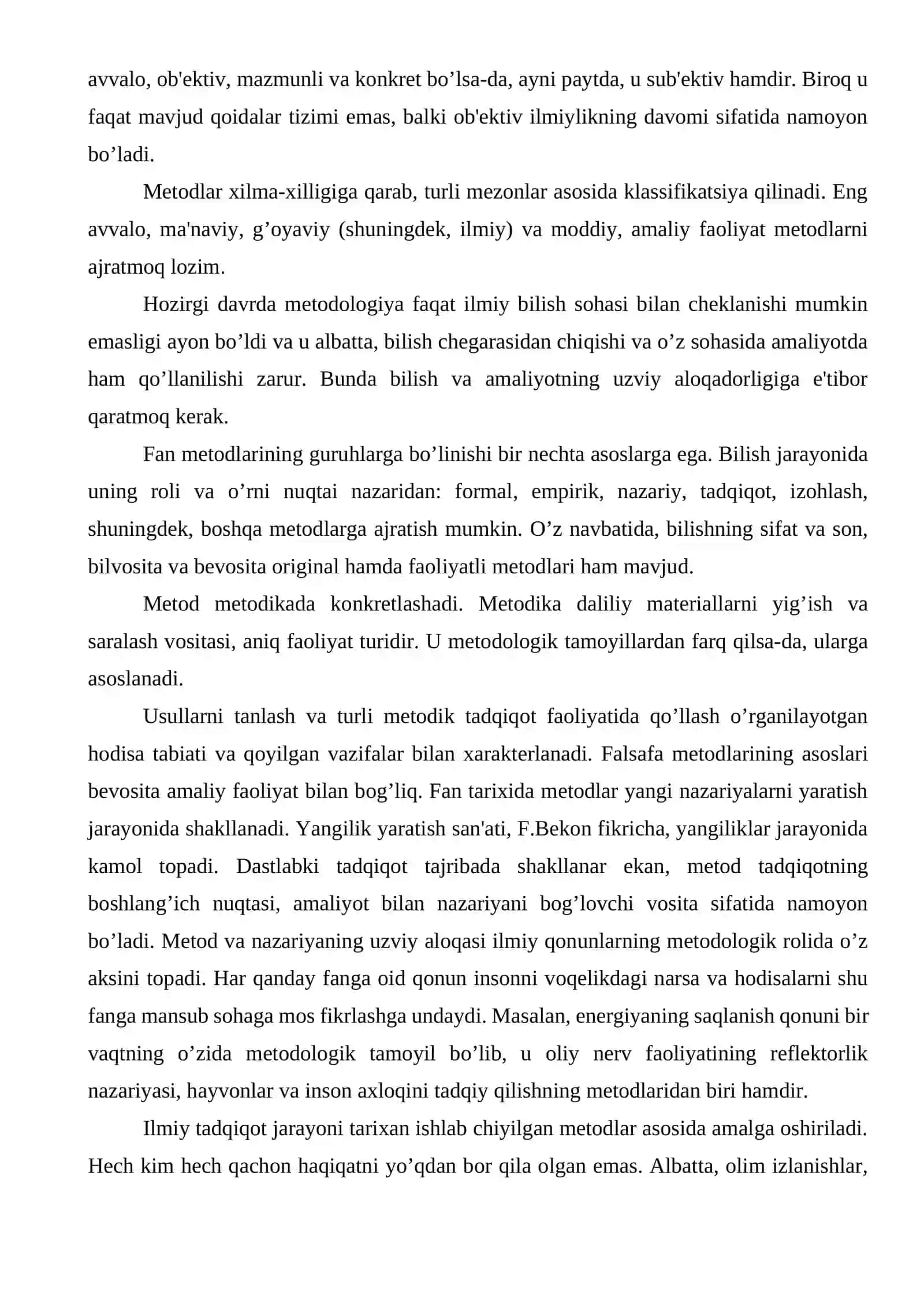 Falsafada metod va metodologiya muammosi 4