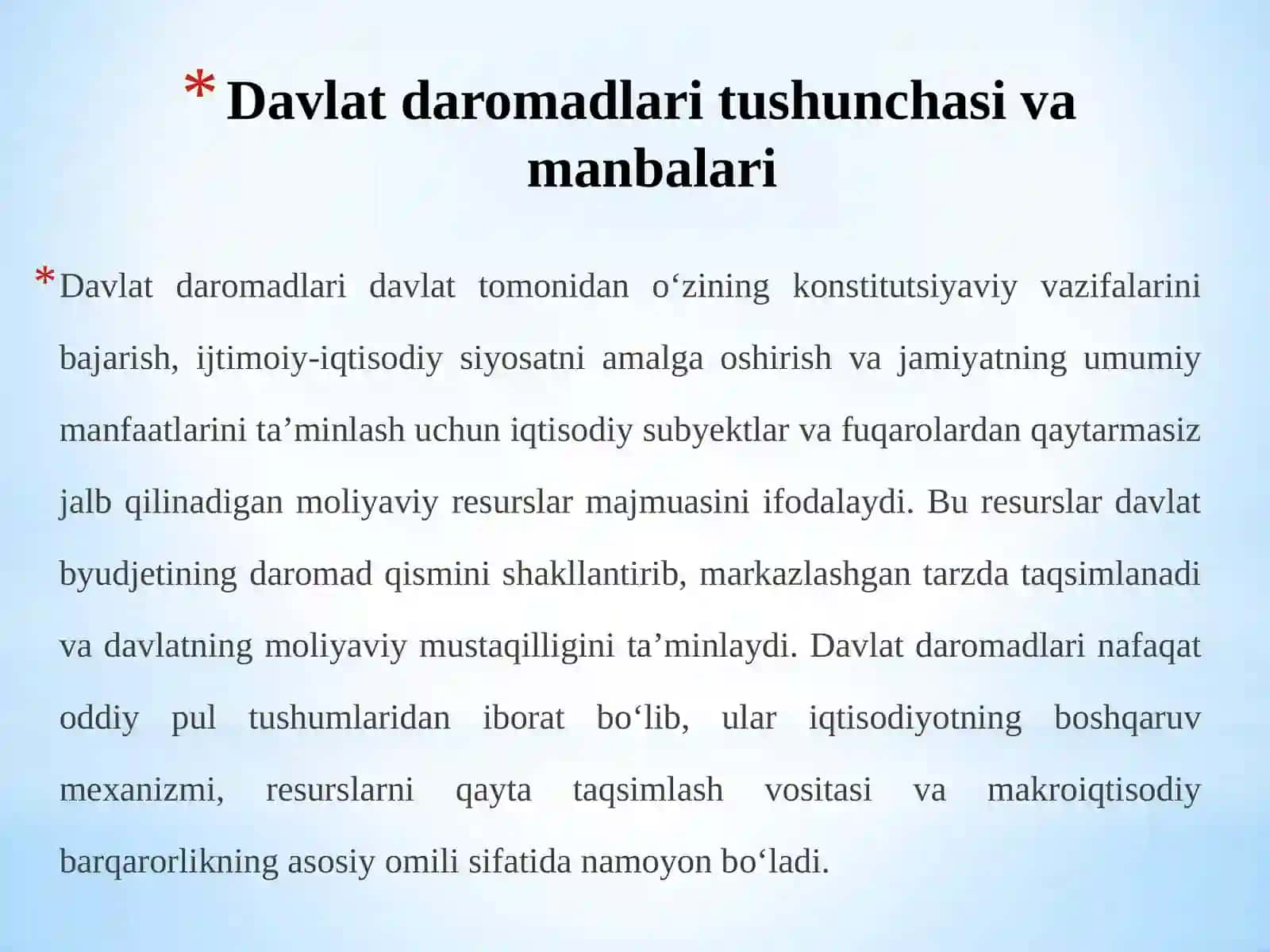 Davlatning harajat va daromadlari 4
