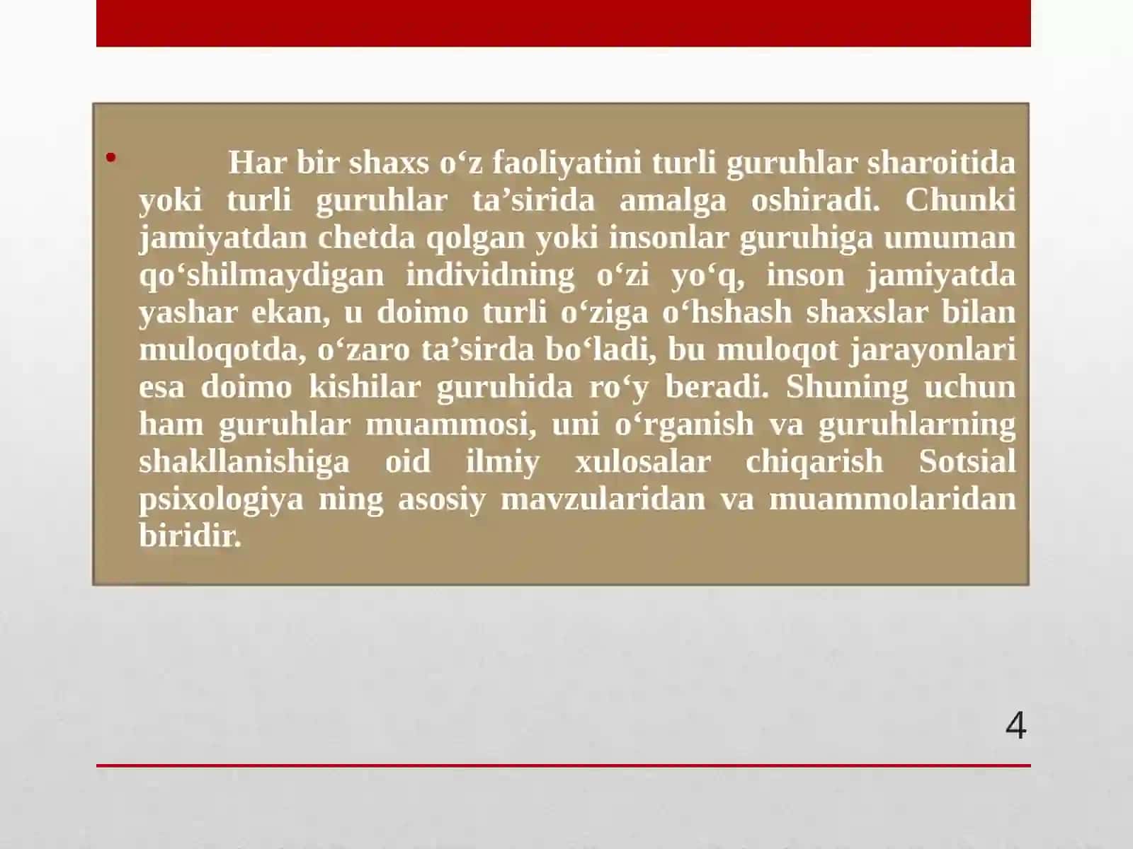 KATTAGURUH PSIXOLOGIYASI 4