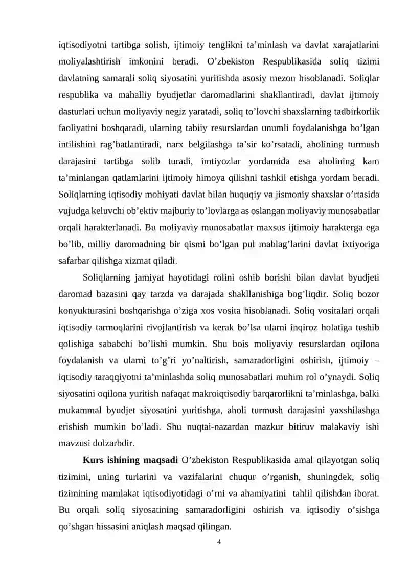 Soliqlar, ularning vazifalari va turlari 4