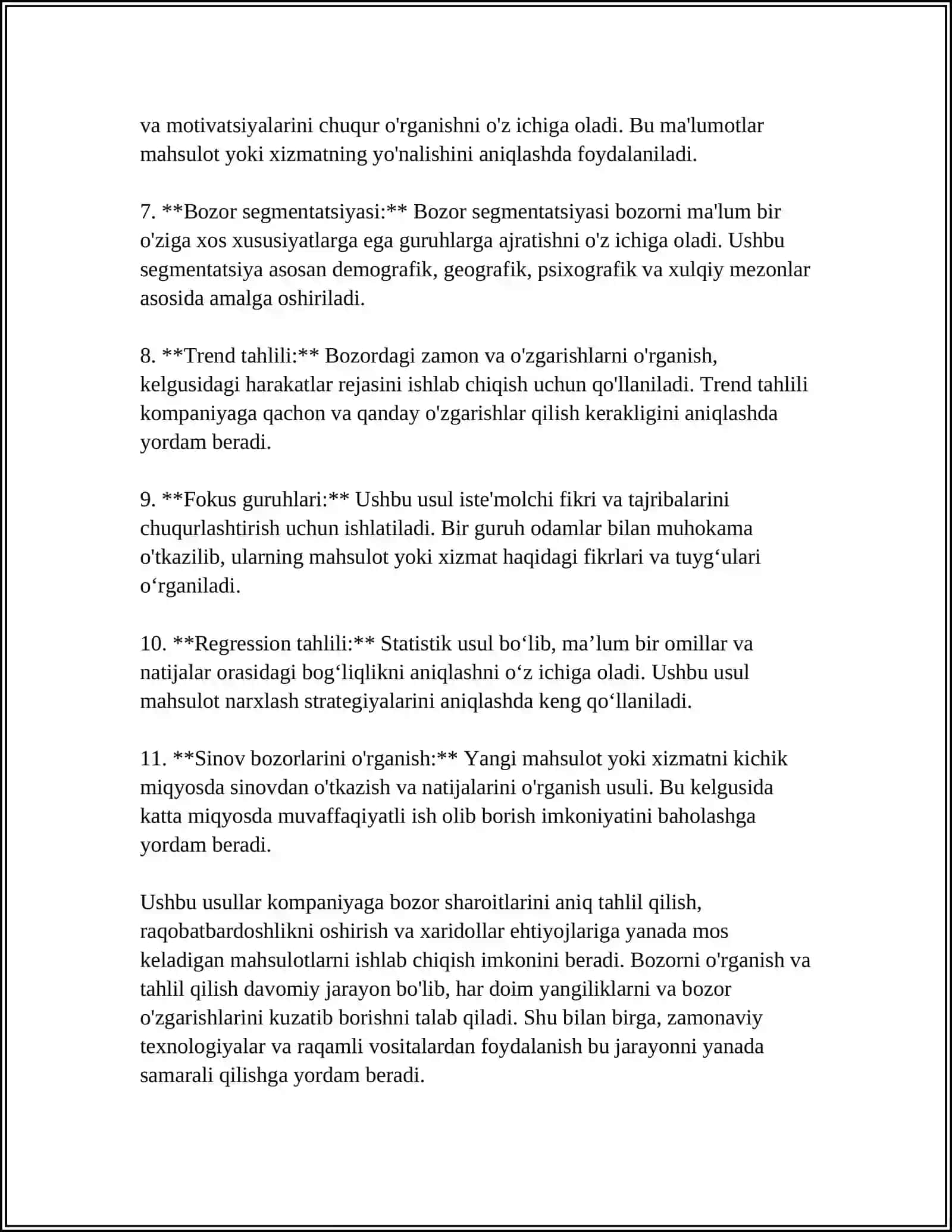 TALIM MUASSASASIDA MARKETING TADQIQOTLARI 4