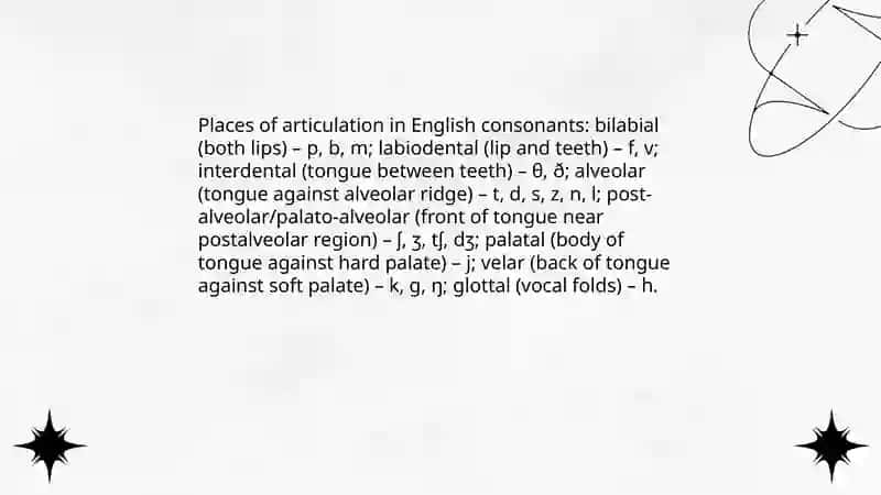 The articulatory aspects of the English Speech sounds 4