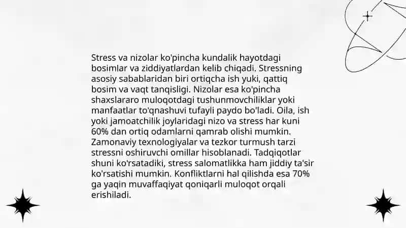 Stress va nizolarni boshqarish 4