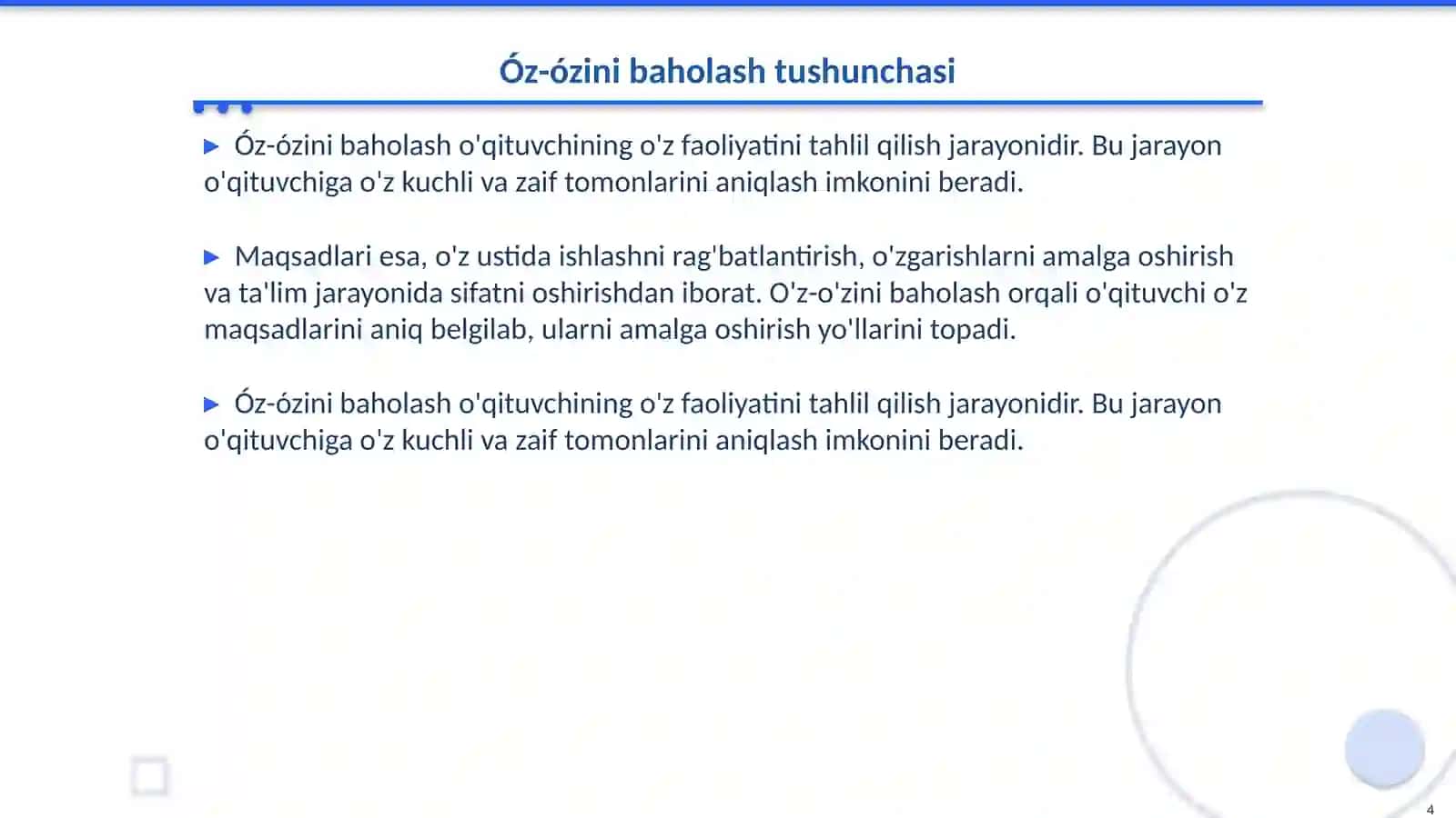O'z ustida ishlovchi o'qituvchi 4