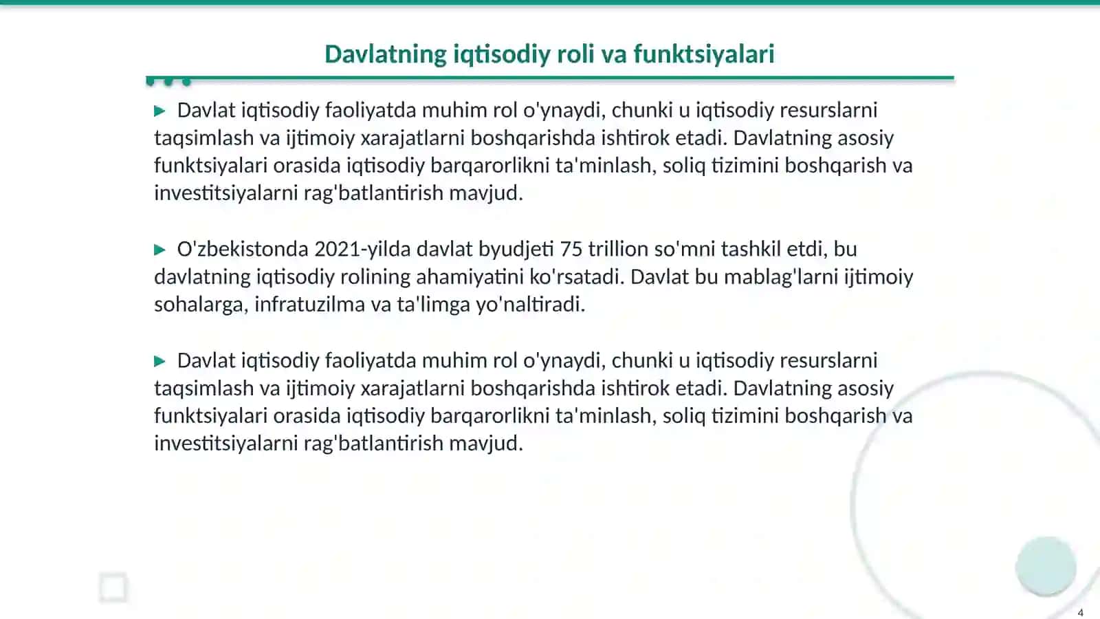 Iqtisodiyotni tartibga solishda davlatning roli 4