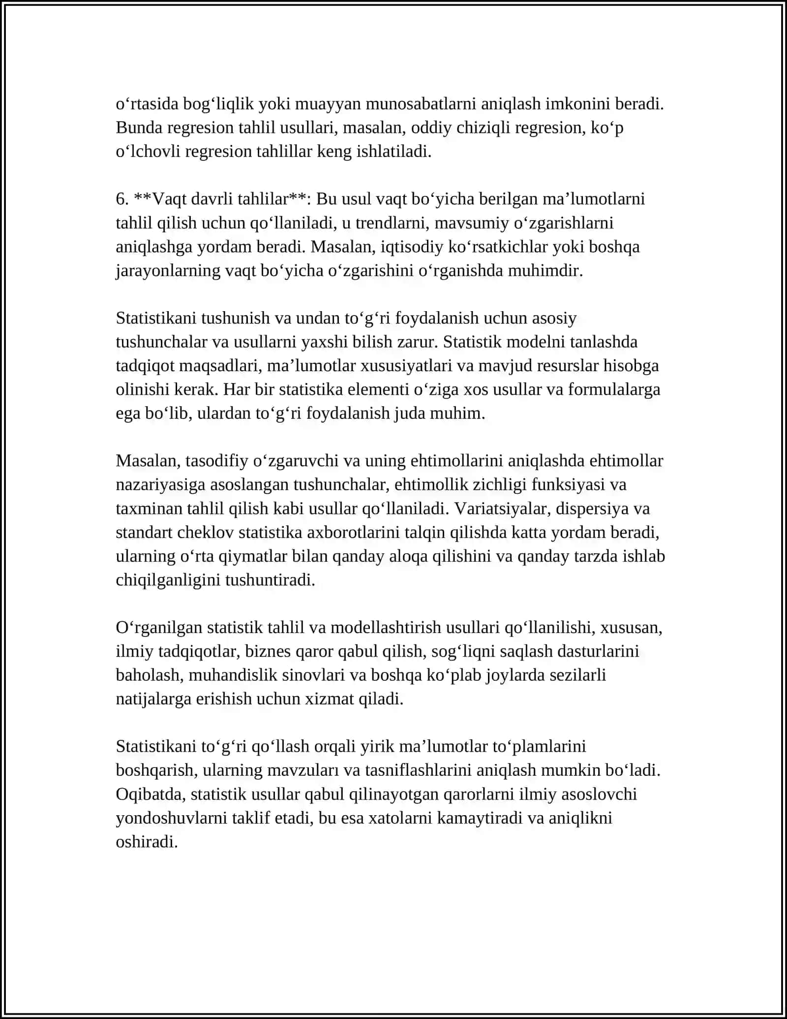 STATISTIKA TUSHUNCHASI 4