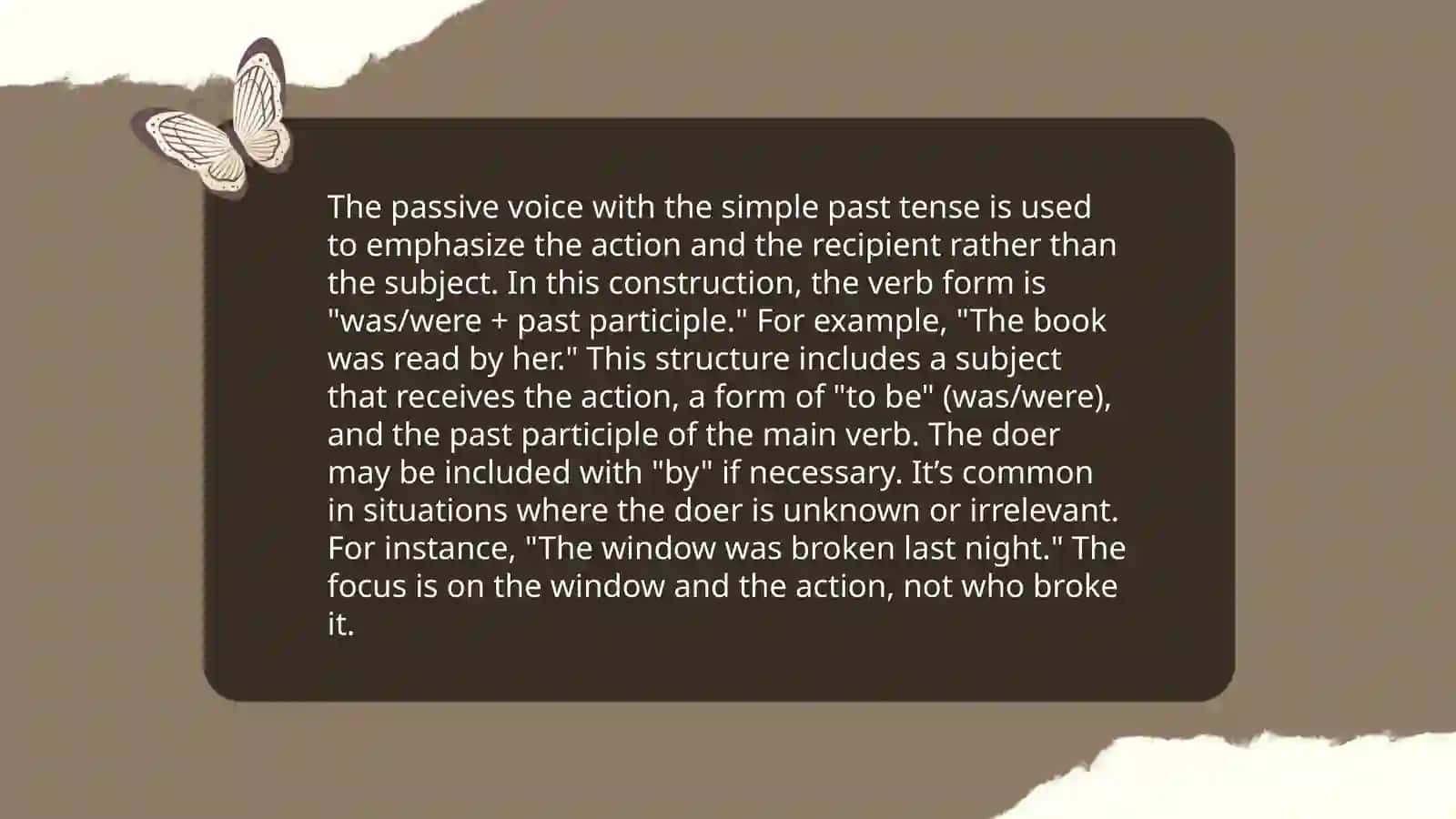 Passive Voice: Regular and Irregular Verbs 4
