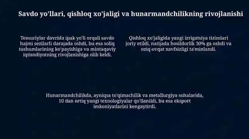 Temuriylar davri iqtisodiy siyosati 4