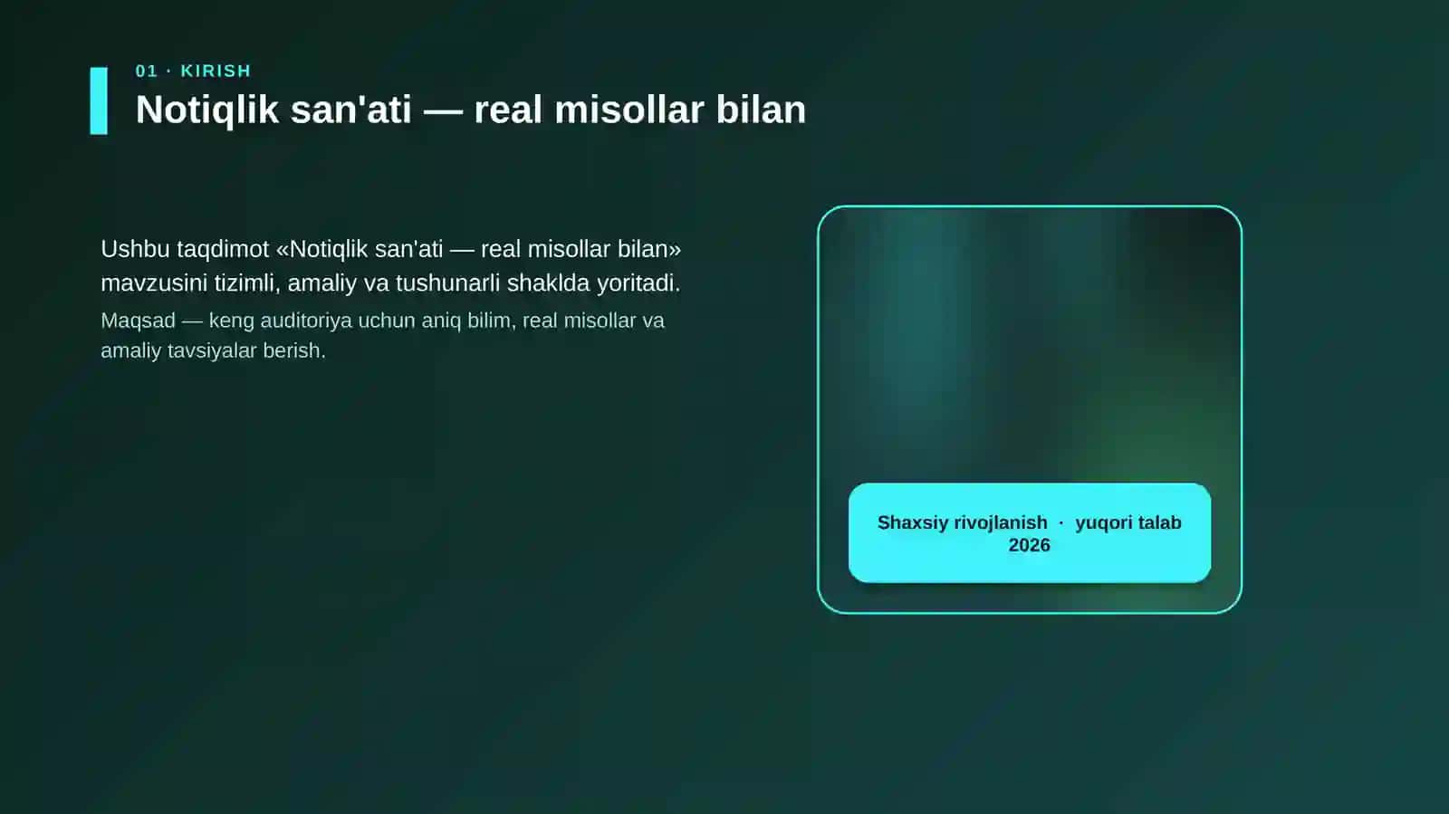 Notiqlik san'ati - real misollar bilan 4