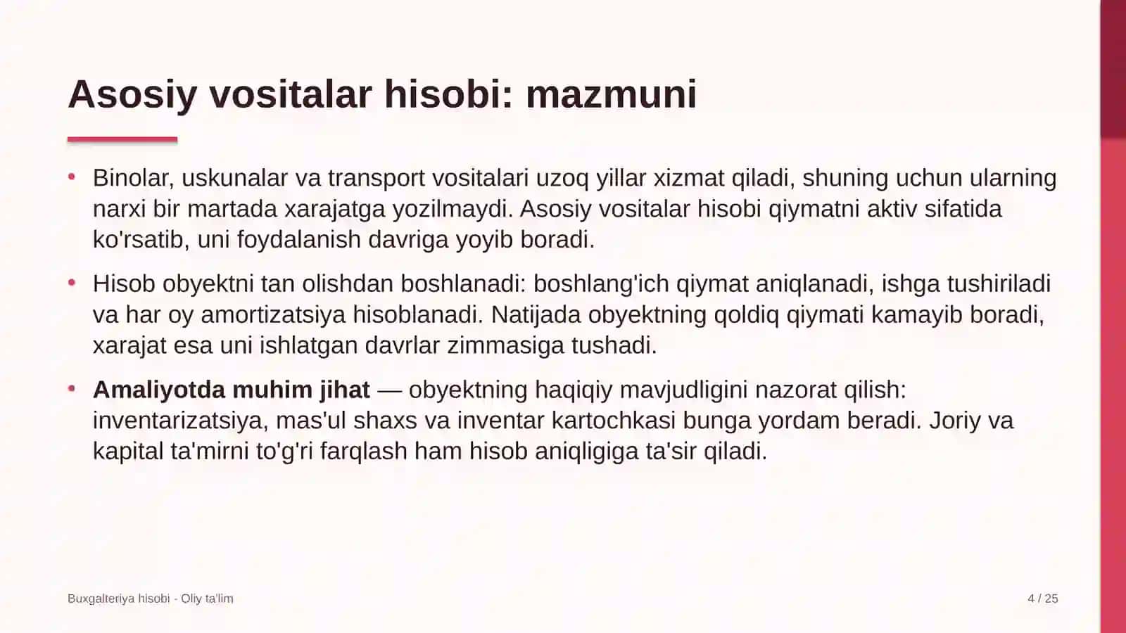 Kadrlar agentliklarida asosiy vositalar hisobi 4