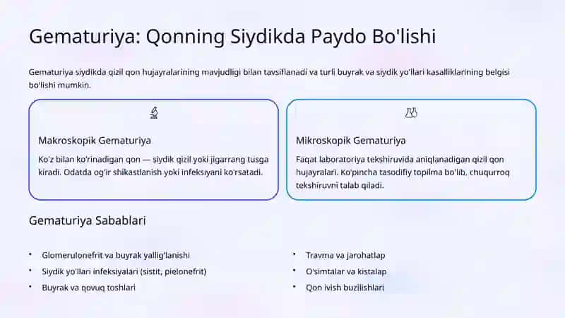 Siydik Sindromlari: Proteinuriya, Gematuriya va Boshqalar 4