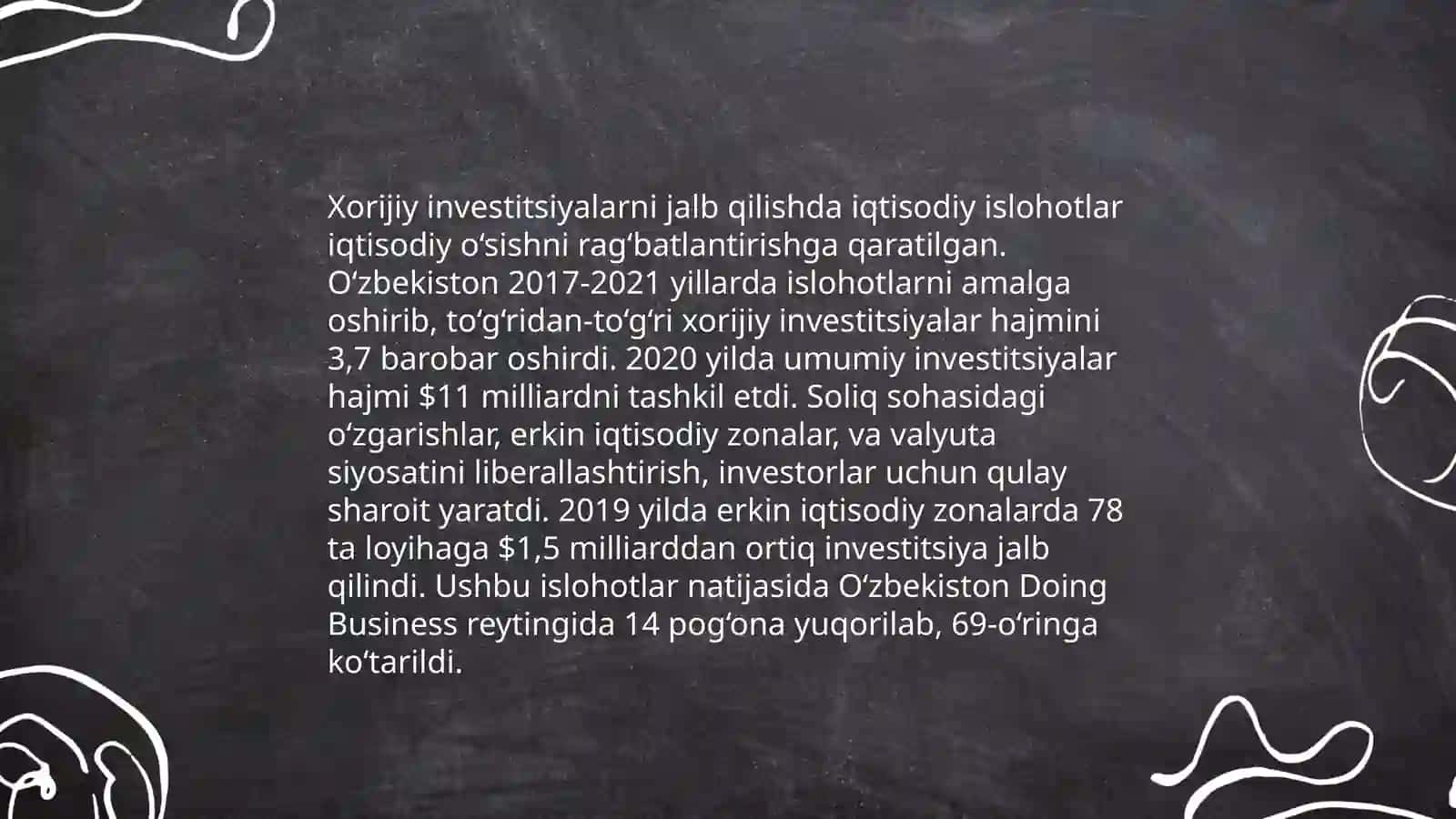 O'zbekiston Respublikasida tashqi iqtisodiy faoliyatini xorijiy investitsiyalar yordamida rivojlantirish masalalari 4