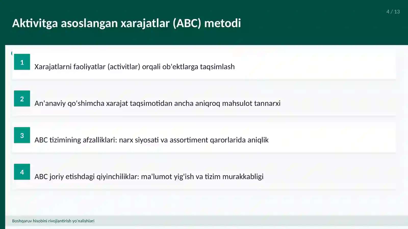 Boshqaruv hisobini rivojlantirish yo'nalishlari 4