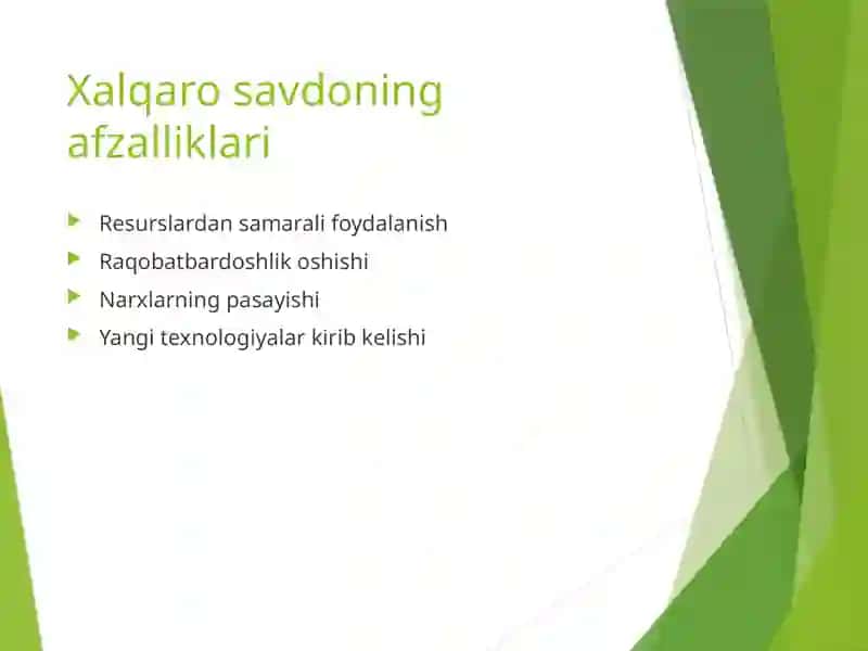 Xalqaro Savdo va Iqtisodiyot 4