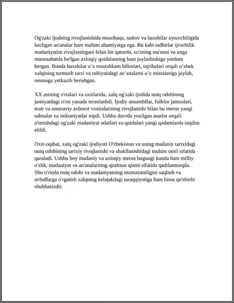 XALQ OG'ZAKI IJODIDA NUTQ ODOBI MASALALARI 4