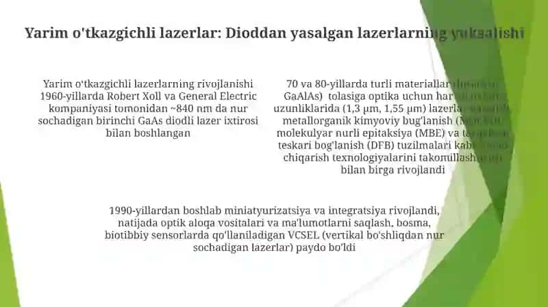 Lazerlarning yaratilishi tarixi va bosqichlari 4