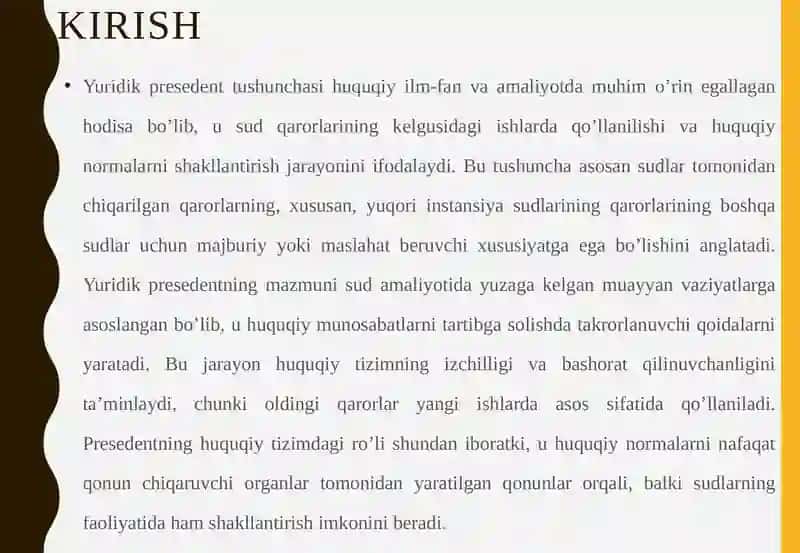 Yuridik Presedent Tushunchasi 4